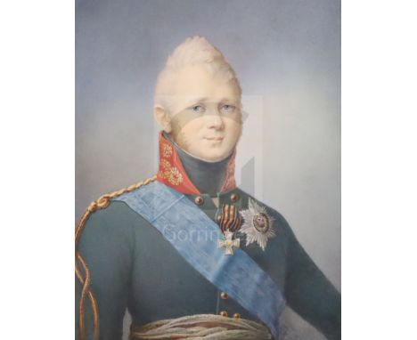 19th century Continental SchoolwatercolourPortrait of Alexander I of Russia9.25 x 7in., unframed
