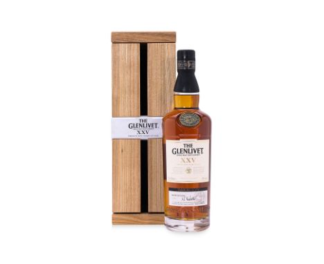 THE GLENLIVET 25 YEAR OLD XXV SINGLE MALT SCOTCH WHISKY
Speyside, batch no. 1117D, in ash cabinet box
(1 x 700ml)
Condition: 