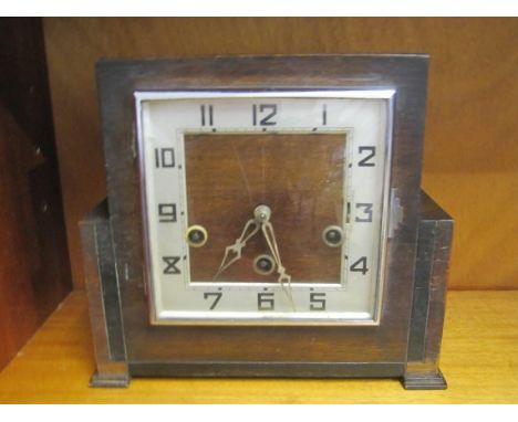 Art Deco Wooden Mantle Clock.