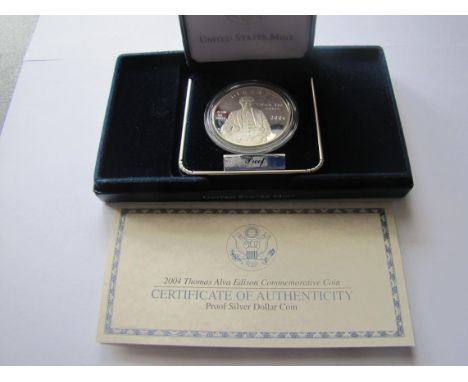 2004 Thomas Edison silver proof dollar.