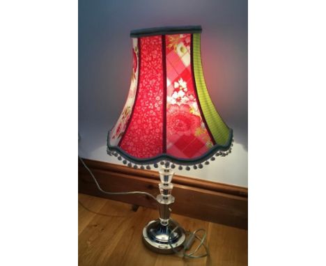 Glass Base Shabby chic table lamp.