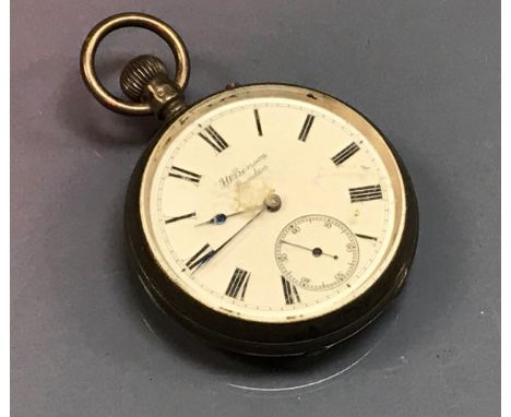 A silver cased pocket watch, the movement by J W Benson, the back plate inscribed "J W Benson 62 &amp; 64 Ludgate Hill London