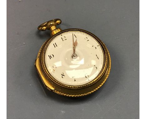 An 18th Century pair cased pocket watch, the single fusee movement by George Edwards of London, No. 9036, housed within a yel