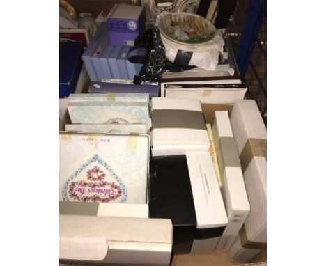 Three boxes of assorted Wedgwood, Royal Doulton, Aynsley, Royal Worcester and Royal Albert commemorative/collectors plates et