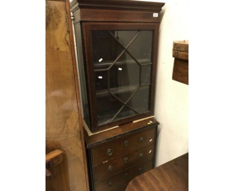 A collection of furniture comprising a Regency mahogany fold-over card table, a 19th Century mahogany side table, a Victorian