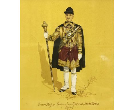 CHRISTOPHER A COLLINS "Drum Major, Grenadier Guards, State Dress 1977", titled to the base and signed and dated '77 lower rig