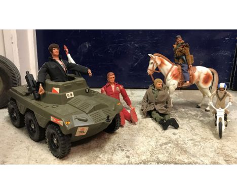 A collection of various Action Man dolls and ephemera including a Palitoy Hasbro 1964 model, blonde with gripping hands and s