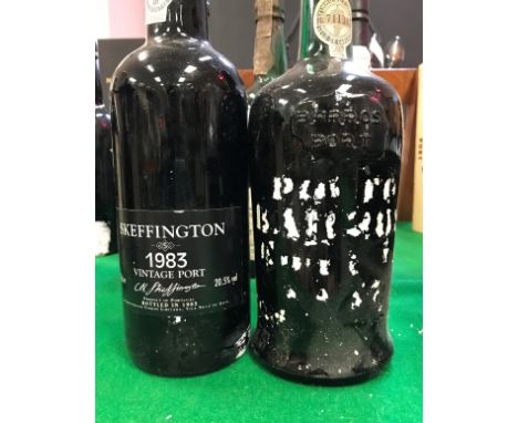One bottle Barros Vintage Port 1973, one bottle Skeffington Vintage Port 1983, one bottle Santos Junior Vintage Port 1985 and