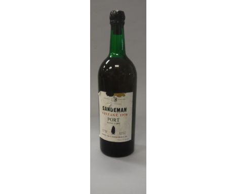 One bottle of wine (possibly fortified) bearing label "Sandeman Vintage 1970 Port bottled in 1972" and with Sandeman embossed