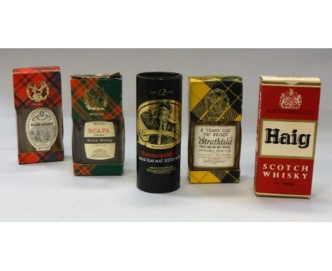 A selection of ten vintage boxed miniature Whiskies to include 1960s Haig Scotch Whisky 70 proof (x2), Dalmore 12 year old si