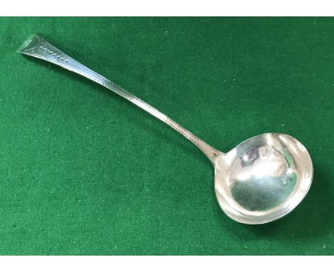 A George III silver and bright cut soup ladle (by Hester Bateman, London 1786), 4.69 oz