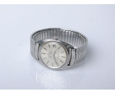 Omega, Constellation, a gentleman’s automatic stainless steel bracelet watch, circa 1968, brushed silvered dial with raised b