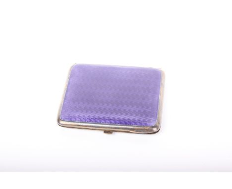 A Norwegian '925' cigarette box with dramatic purple enamel  cover, 8cm x 7cm