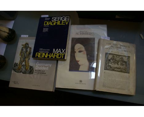 A collection of art books, including a first edition 1927 copy of Vladimir Polunin's 'Continental Scene Painting', published 