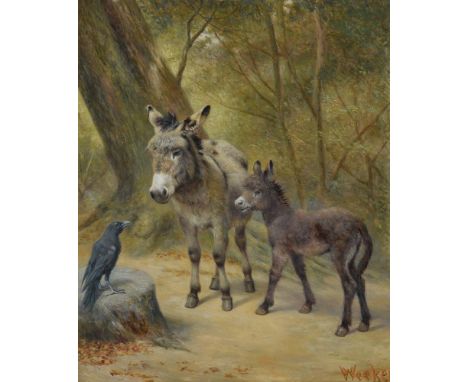HERBERT WILLIAM WEEKES (BRITISH 1841-1914)A HARBINGER OF WOE (WHOA !)Oil on boardSigned (lower right)37 x 30cm (14½ x 11¾ in.