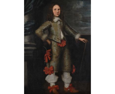 ENGLISH SCHOOL (CIRCA 1630)FULL-LENGTH PORTRAIT OF A YOUNG MAN, POSSIBLY JEFFREY HUDSON, SERVANT OF QUEEN HENRIETTA MARIAOil 