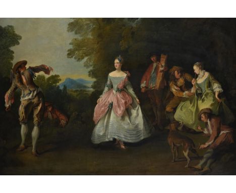 PHILIP MERCIER (GERMAN 1689-1760)THE GARDEN PARTYOil on canvas60 x 88cm (23½ x 34½ in.)Provenance:Bond Street Galleries, Lond