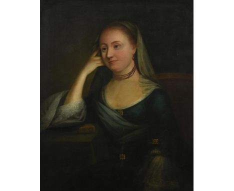 ENGLISH SCHOOL (18TH CENTURY)PORTRAIT OF A LADY, TRADITIONALLY IDENTIFIED AS SARAH SHAW, WIFE OF JAMES SHAW, ATTORNEY AT LAW 