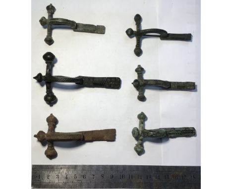 A Collection of Roman 4th Century &lsquo;Crossbow&rsquo;&nbsp;Brooches&nbsp;with distinctive onion-shaped finials, complete w