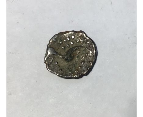 Celtic Britain, Iceni Silver Unit, early to mid 1st Century, obv- two opposed crescents, rev- Horse. Approximately 1g, 14mm d