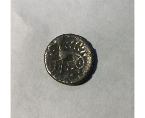 Celtic Britain, Iceni Silver Unit, early to mid 1st Century, obv- two opposed crescents, rev- Horse. Approximately 13mm diame