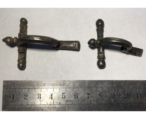 Two 3rd to 4th Century Silver Roman &lsquo;Crossbow&rsquo; Brooches. (missing pins).