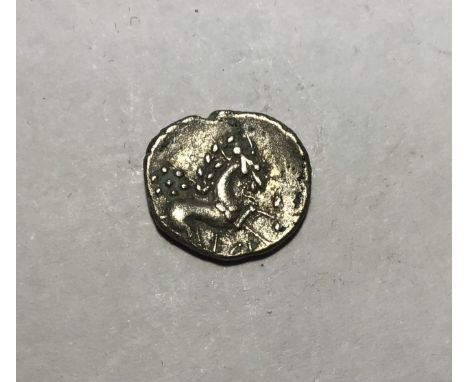Celtic Britain, Iceni &nbsp;ECEN corn ear Silver Unit, early to mid 1st Century, obv- two opposed crescents, rev- Horse. Appr