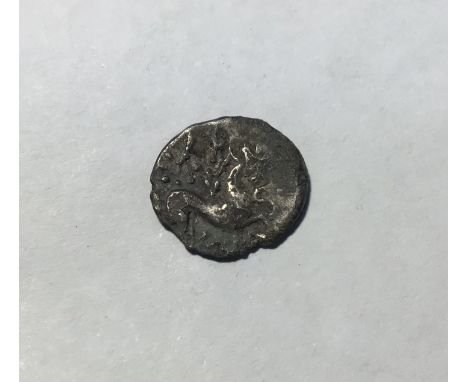 Celtic Britain, Iceni Ecen Silver Unit, early to mid 1st Century, obv- two opposed crescents, rev- Horse. Approximately 0.91g