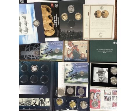 Collection of Royal Mint Brilliant Uncirculated Coins sealed in Original Presentation packs, First day Cover/Coin Sets, Silve