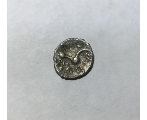 Celtic Britain, Iceni Ecen Silver Unit, early to mid 1st Century, obv- two opposed crescents, rev- Horse. Approximately 1.05g