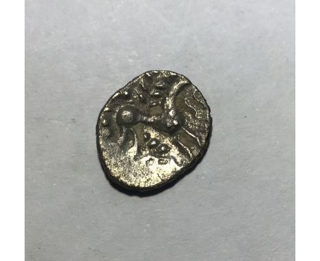 Celtic Britain, Iceni Ecen Silver Unit, early to mid 1st Century, obv- two opposed crescents, rev- Horse. Approximately 13mm 