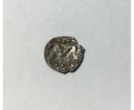 Celtic Silver Fractional Unit, Obv worn, Rev, Horse with pellets joined by incomplete ring above and &nbsp;pellets below&nbsp