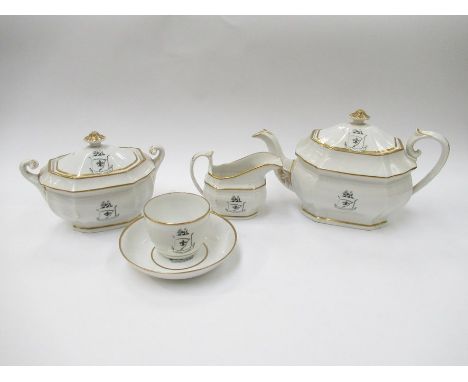 An 18th Century part coffee &amp; tea service with Armorial crest relating to the Sneyd family, "nec opprimere, nec opprimi, 