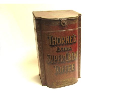 A vintage Thorne's Extra Super Creme Toffee shop display tin, 40cm x 23cm x 20cm