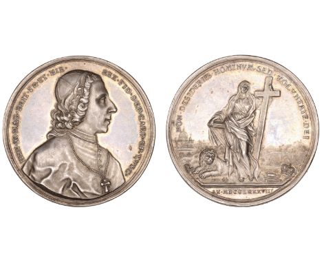 Hamerani, Gioacchino (Italian, 1761-1797); b. Rome   ENGLAND, Death of Prince Charles Edward Stuart, 1788, a silver medal by 