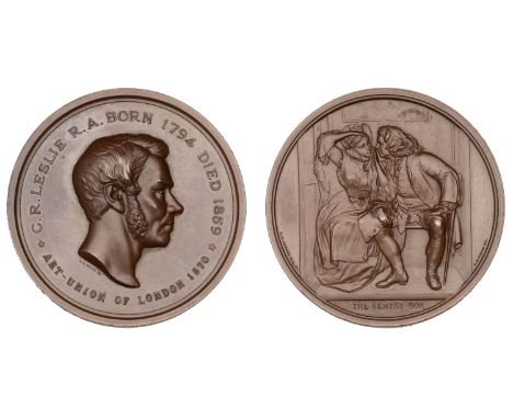 Wyon, Alfred Benjamin (British, 1837-1884); b. London   ENGLAND, Charles Leslie, 1870, a copper medal by A.B. Wyon for the Ar