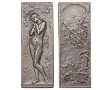 Vernon, Frédéric-Charles-Victor de (French, 1858-1911); b. Paris   FRANCE, Eve, 1906, an Art Nouveau bronze plaque by F.-C.-V