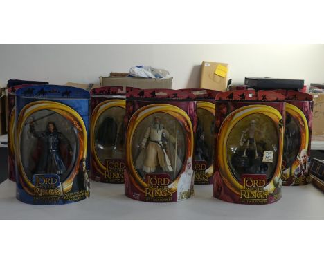 Lord of the Rings; A collection of six 'Toy Biz' Action Figures from 'The Two Towers', and one from 'The Return of the King',