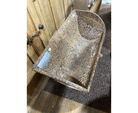 A cast iron 'Trough', possible railway/mining connection, rusty, 27in wide x 14½in deep x 12in high (68.5cm x 37cm x 30.5cm) 