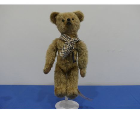 Teddy Bears; An early 20thC German Bear, in light mohair with wood wool filling, circa 1910-1920, rotating head and articulat