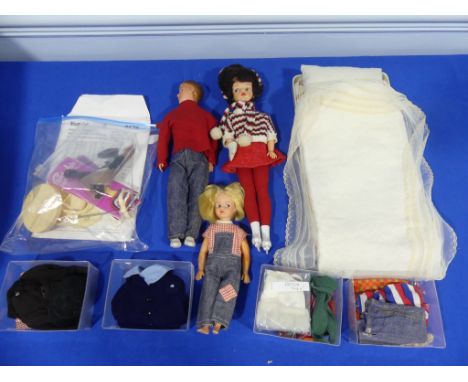 Sindy; A vintage 1960s Doll, together with a Patch doll and Paul doll, both in original outfits, together with a quantity of 