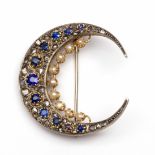 14 kt. Goud met zilveren broche.