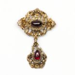14 kt. Gouden broche, Biedermeier.