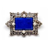 Oostenrijk, 14 kt. goud met zilveren broche, 19e eeuw.