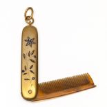 Frankrijk, 18 kt. gouden snorrenkam, ca. 1900.