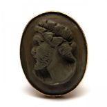 14 kt. Gouden ring, 19e eeuw.