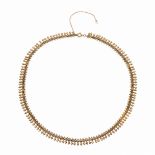 14 kt. Gouden fantasie schakel collier, 19e eeuw.