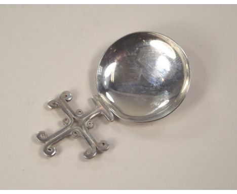 CADDY SPOON. A silver caddy spoon by Shetland Silvercraft. Edinburgh 1977.