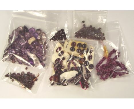 LOOSE STONES. Various loose stones for setting/threading, including amethyst, ruby & garnet.