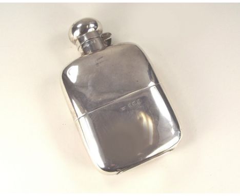 SPIRIT FLASK. A silver spirit flask with silver cup & bayonet top. Approx. 4½oz.